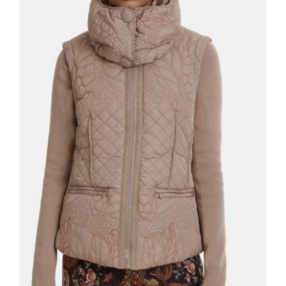 Desigual Padded Nivi Beige Jacket Coat US 4 / EU 38 NEW MSRP $209 Women's